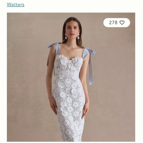 watters ambrosia bow-strap lace midi dress Watters | Dresses | Watters Ambrosia Bowstrap Lace Midi Dress Size 8